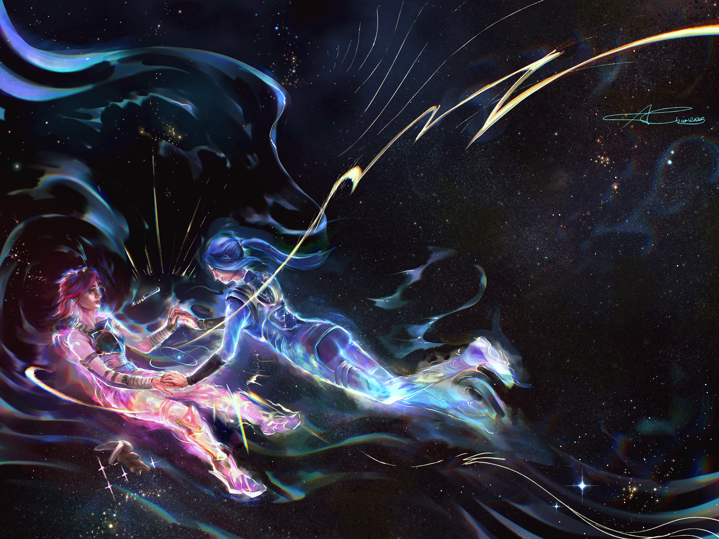 art trade; Vi and Caitlyn from Arcane (Netflix)